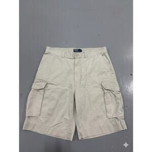 Vintage Polo Ralph Lauren Shorts Mens 35 Tan Khaki Cargo Utility Flap Pockets